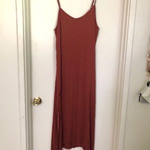 Aerie maxi dress in rust color